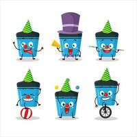 Cartoon character of blue highlighter with various circus shows vector