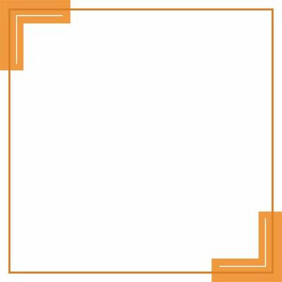 Frame or border. Orange and white background color with lines and corner shapes. Suitable for social media post.