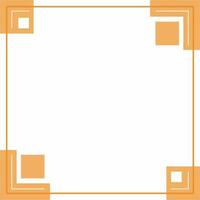 Orange pixel banner or frame. Mosaic background design for business card, social media, website header. vector