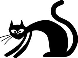 A silhouette of a cat in a very simplified children's style. Vector. vector