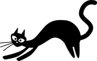 A silhouette of a cat in a very simplified children's style. Vector. vector