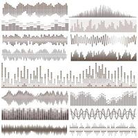 vector conjunto de marrón sonido ondas. audio igualada. sonido y audio olas aislado en blanco antecedentes.