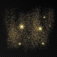 Golden glittering backdrop on a dark background. Background with gold glitter effect and empty space for your text. Vector illustration