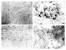 Grunge grainy dirty texture. Set of four abstract urban distress overlay backgrounds. Vector illustration