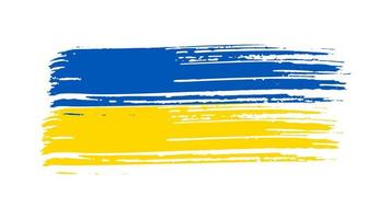 Ukrainian national flag in grunge style vector