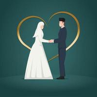 illustration of married muslim couple vector