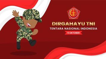 indonesio nacional armado efectivo contento cumpleaños bandera vector