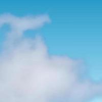 Natural background with cloud on blue sky. Realistic cloud on blue backdrop. Vector illustration