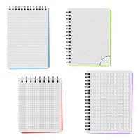 cuatro cuadernos en un blanco antecedentes vector