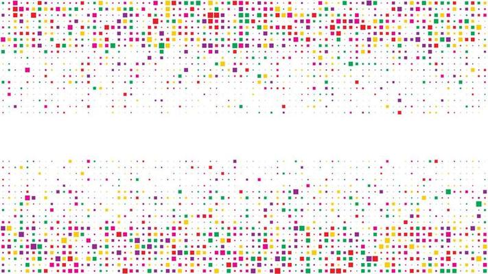 Abstract geometric background of squares. Multicolor pixel background with empty space. Vector illustration.