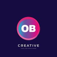 OB initial logo With Colorful template vector. vector