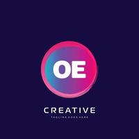 OE initial logo With Colorful template vector. vector