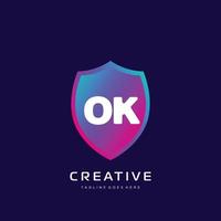 OK initial logo With Colorful template vector. vector