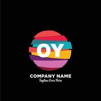 0Y initial logo With Colorful template vector. vector