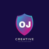 OJ initial logo With Colorful template vector. vector