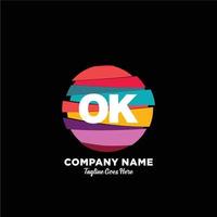 OK initial logo With Colorful template vector. vector