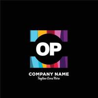 OP initial logo With Colorful template vector. vector
