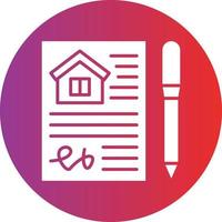 Vector Design House Contract Icon Style