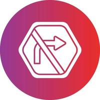 Vector Design No Right Turn Icon Style