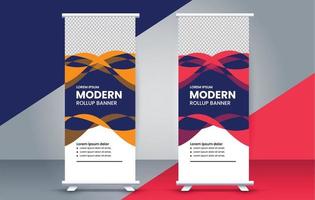 Modern roll up standee design template. flyer. pull up. presentation. brochure. poster. advertisement vector