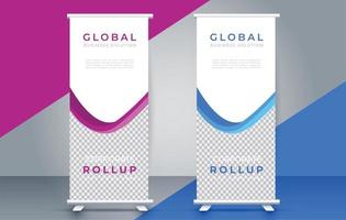 creative roll up banner design template. flyer. pull up. presentation. brochure. poster. advertisement. print media vector