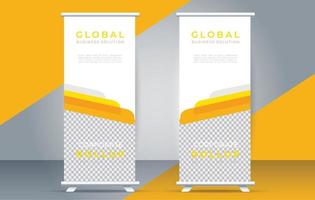 roll up banner template display standee for presentation purpose vector