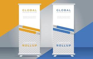 roll up banner template display standee for presentation purpose vector