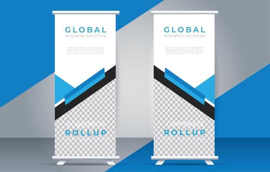 roll up banner template display standee for presentation purpose vector