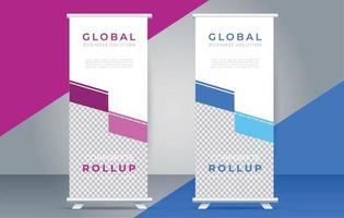 roll up banner template display standee for presentation purpose vector