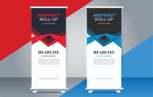 professional abstract business roll up display standee banner vector