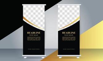 Modern business rollup standee banner in golden color vector