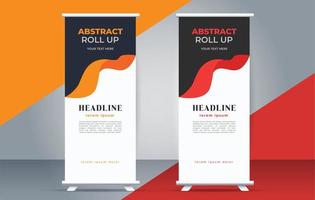 professional abstract business roll up display standee banner vector