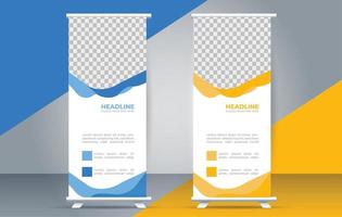 vector Roll up standee template with modern shapes