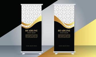 Modern business rollup standee banner in golden color vector