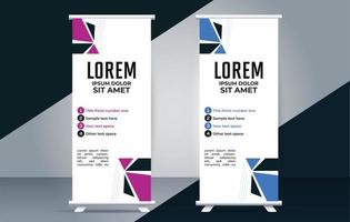 abstract roll up banner standee design template vector