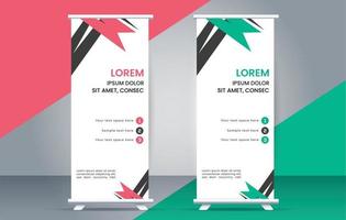 abstract roll up banner standee design template vector