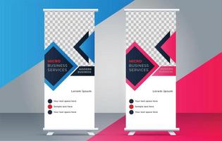 unique roll up stand banner design template vector