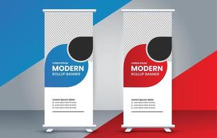 Modern roll up standee design template. flyer. pull up. presentation. brochure. poster. advertisement vector