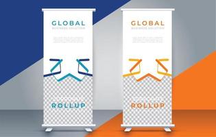 creative roll up banner design template. flyer. pull up. presentation. brochure. poster. advertisement. print media vector