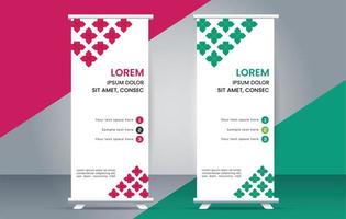 abstract roll up banner standee design template vector