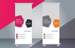 unique roll up stand banner design template vector