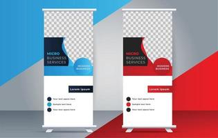 Modern roll up standee design template. flyer. pull up. presentation. brochure. poster. advertisement vector