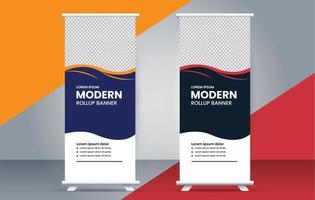 modern creative roll up banner design vector