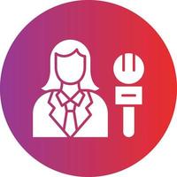 Vector Design Female Journalist Icon Style