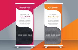 Modern roll up standee design template. flyer. pull up. presentation. brochure. poster. advertisement vector