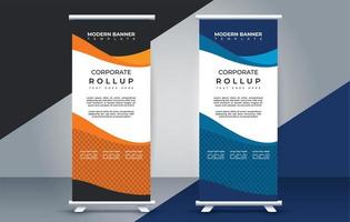 Modern roll up standee design template. flyer. pull up. presentation. brochure. poster. advertisement vector