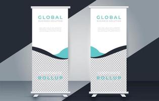 creative roll up banner design template. flyer. pull up. presentation. brochure. poster. advertisement. print media vector