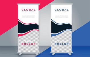 creative roll up banner design template. flyer. pull up. presentation. brochure. poster. advertisement. print media vector