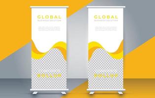 creative roll up banner design template. flyer. pull up. presentation. brochure. poster. advertisement. print media vector