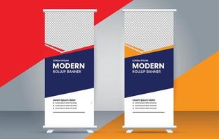 modern creative roll up banner design vector